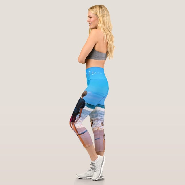 Custom Photo and Text - Your Own Design - My Pet   Capri Leggings (Left)