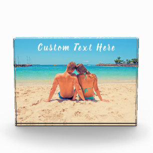 Custom Photo and Text - Your Own Design - Romantic Block