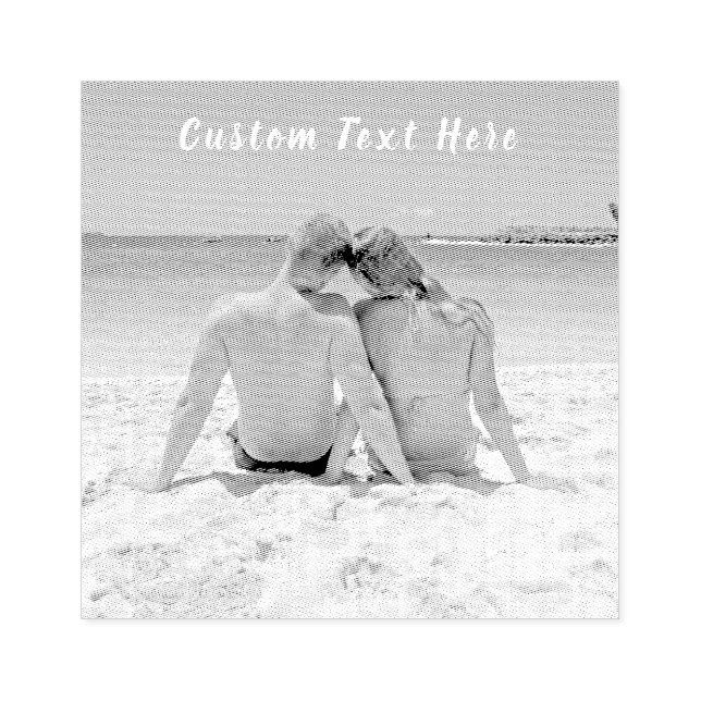 Custom Photo and Text - Your Own Design - Romantic Rubber Stamp (Imprint)