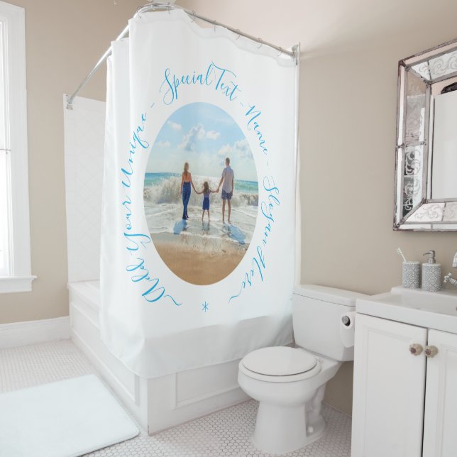 Custom Photo and Text - Your Own Design - Special  Shower Curtain (In Situ)