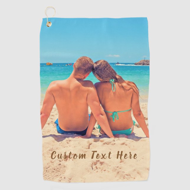 Custom Photo and Text - Your Own Design - Vacation Golf Towel (Front)