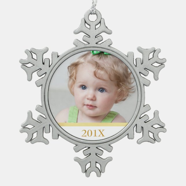 Custom Photo and Year Ornament (Front)