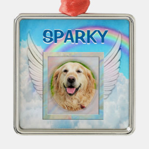 Custom Photo Angel Pet Memorial Metal Ornament