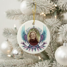 Custom Photo Angel Wings Memorial Keepsake Gift 