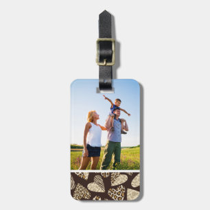 Custom Photo Animal skin with hearts Luggage Tag