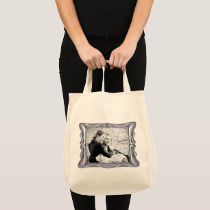 Custom Photo Anniversary Fancy Silver Frame Tote Bag