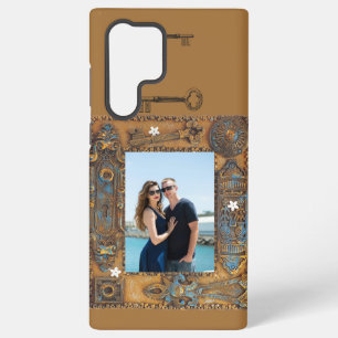 Custom Photo Antique Skeleton Key Frame Design Samsung Galaxy Case