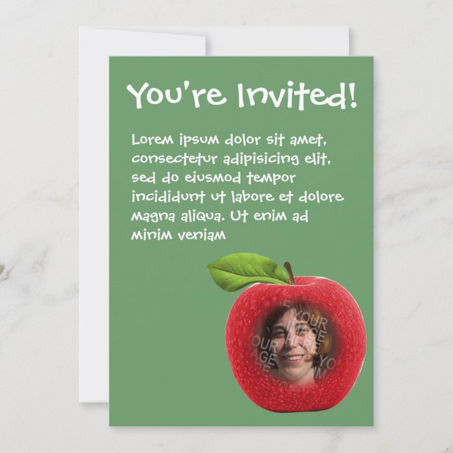 Custom Photo Apple Face Invitation (Front)