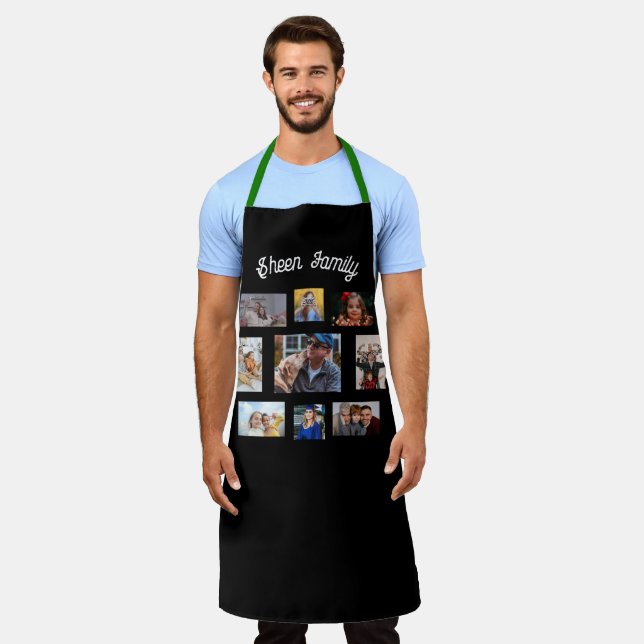 Custom Photo Aprons, Personalised 8 Photo Collage Apron (Worn)
