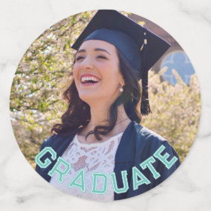 Custom Photo Aqua Graduation Party Table Confetti