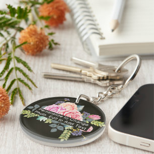 Custom Photo Art Name Monogram Acrylic RD One Side Key Ring