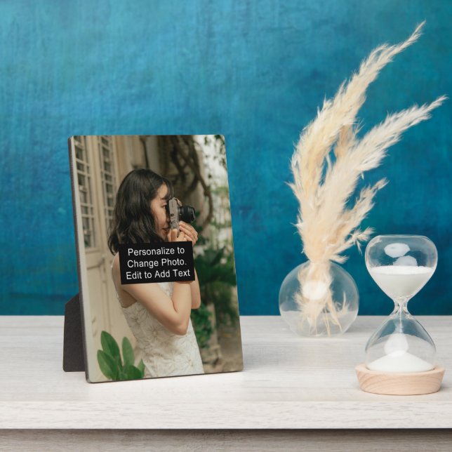 Custom Photo Artwork Add Name Quote Vertical Plaque (Side)