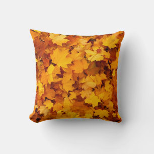 Custom photo autumn leaves cushion