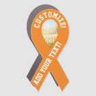Custom Photo Awareness Ribbon Orange Car Magnet