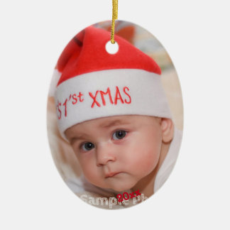 Custom Photo Baby 1st Christmas Ceramic Ornament