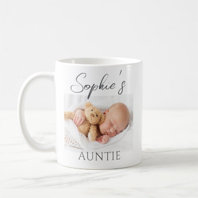 Custom Photo Baby Auntie Mug (Left)