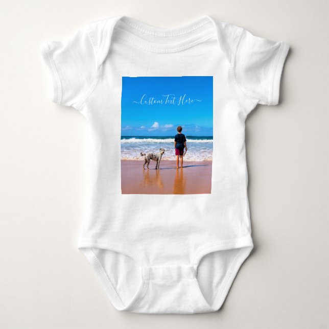 Custom Photo Baby Bodysuit Your Photos and Text (Front)