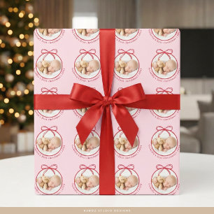 Custom Photo Baby First Christmas Wrapping Paper