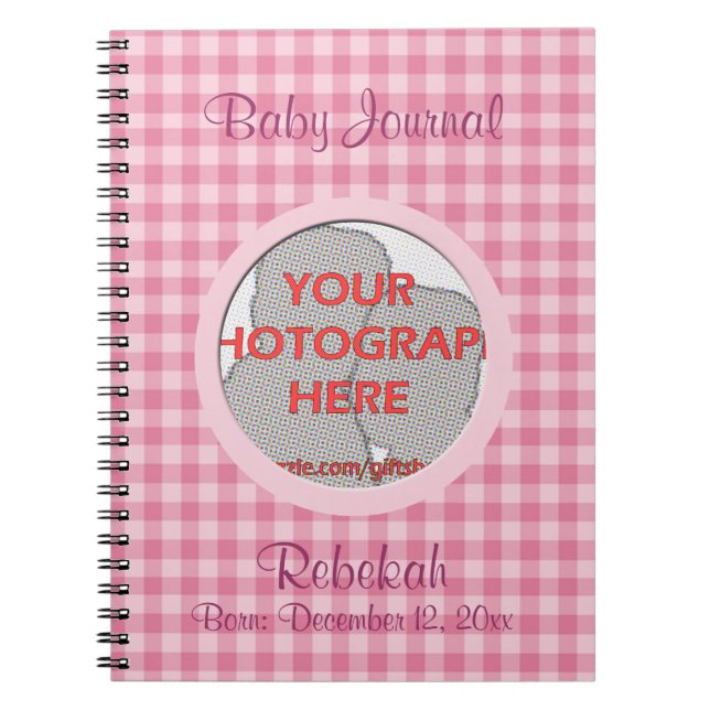 Custom Photo Baby Girl in a Pod Pink Baby Journal (Front)