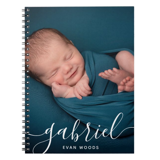 Custom Photo Baby Name Template Personalised Notebook (Front)