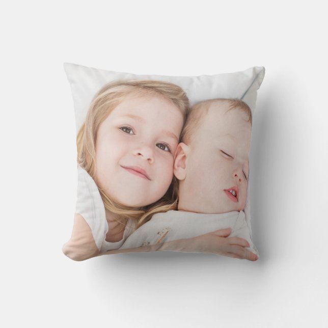 Custom photo baby newborn brother sister cushion (Front)