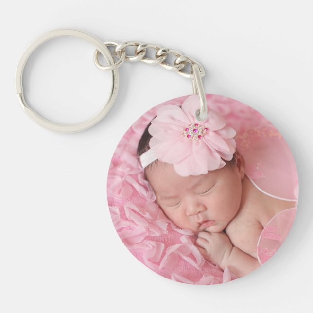 Custom photo baby simple minimalist key ring (Front)