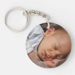 Custom photo baby simple minimalist keychain