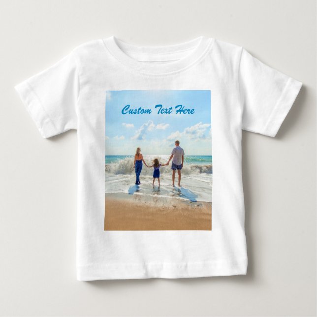 Custom Photo Baby T-Shirt with Your Photo and Text (Front)