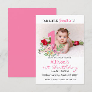 Custom Photo Baby's 1st Birthday Party Invitation