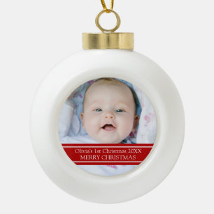 Custom Photo Baby's 1st Christmas Ornament