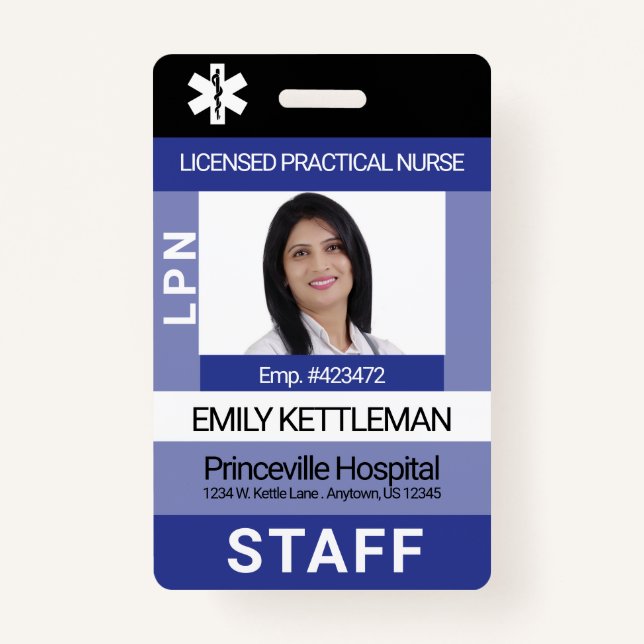 Custom Photo Badge - Editable ID Badge (Front)