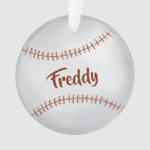 Custom Photo Baseball Simple Typography  Ornament