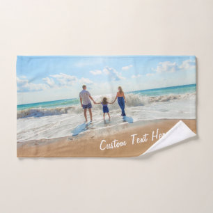 Custom Photo Bath Towel Set Your Photos and Text