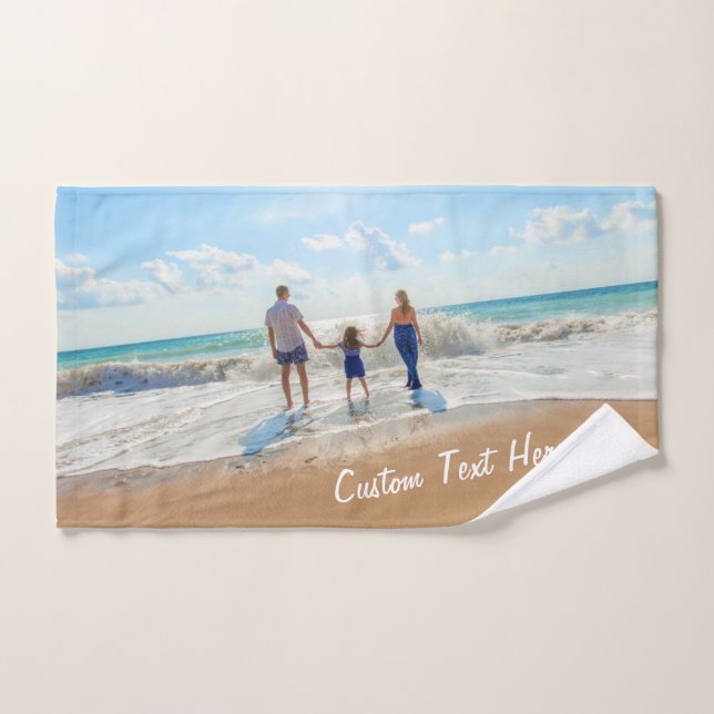 Custom Photo Bath Towel Set Your Photos and Text (Hand Towel)
