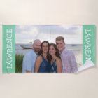 Custom photo beach towel mint - personalised gift