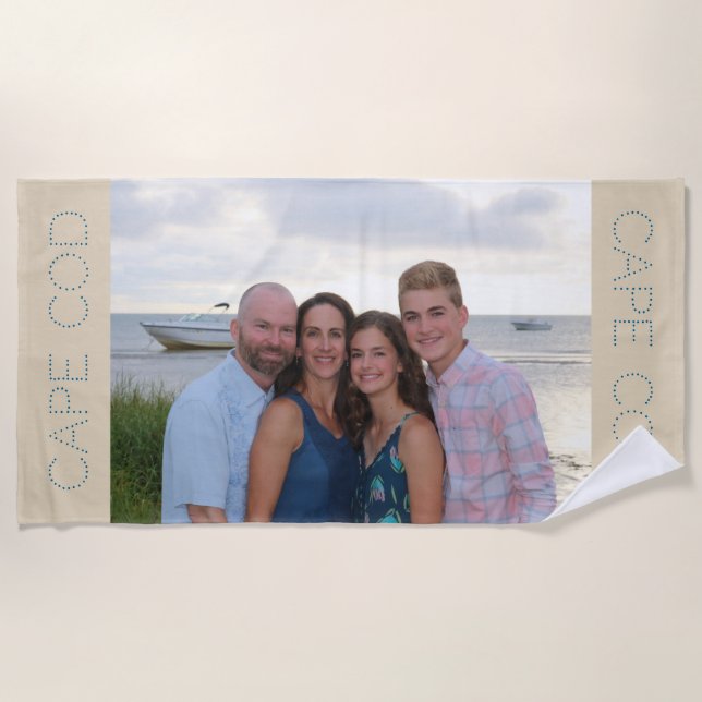 Custom photo beach towel - personalised gift (Front)