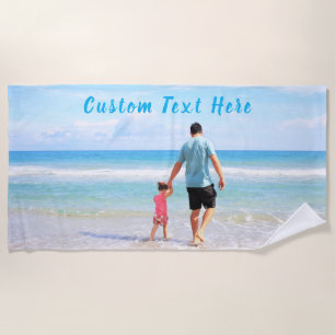 Custom Photo Beach Towel with Your Photos and Text