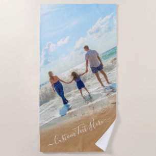 Custom Photo Beach Towel Your Own Design with Text