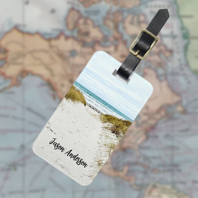 Custom photo beach vacation luggage tag (Creator Uploaded)