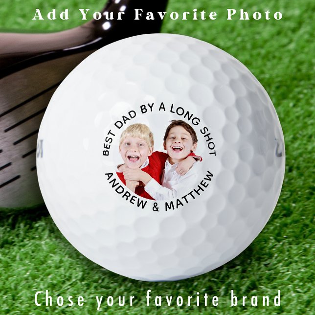 Custom Photo Best Dad By a Long Shot Personalised Golf Balls (Creator Uploaded)