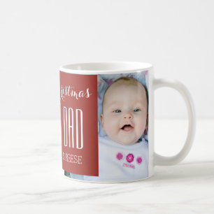 Custom Photo Best Dad Christmas Mug Red