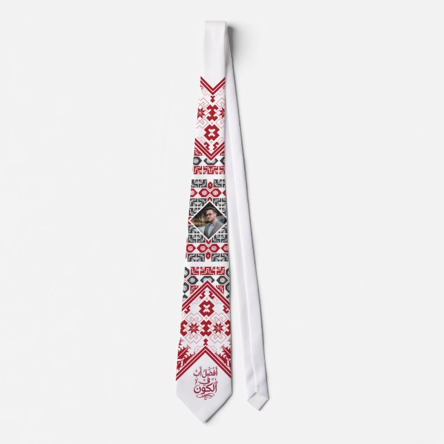 Custom photo Best Dad ever Arabic Pattern Tie (Front)