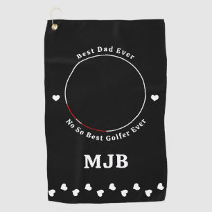 Custom Photo Best Dad Ever Funny Golfer Golf Towel