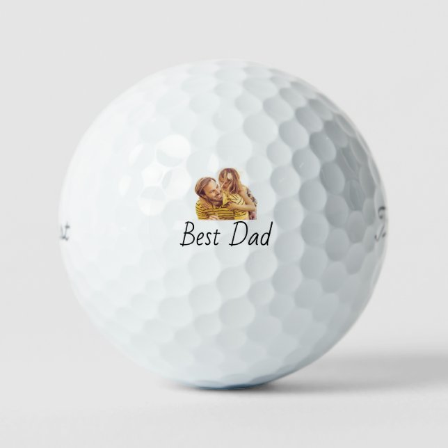 Custom Photo Best Dad Ever Personalised Golf Balls (Front)