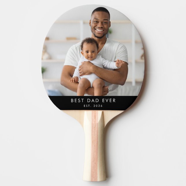 Custom Photo Best Dad Ever  Ping Pong Paddle (Front)