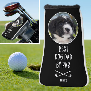Custom Photo Best Dog Dad by Par Black Putter Golf Head Cover