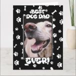 Custom Photo Best Dog Dad Ever Father’s Day Card<br><div class="desc">A custom photo Father's Day greeting card for dog dads! This card features a custom photo of your furry friend along with a playful frame of paw prints, dog bones, and hearts. The design perfectly celebrates the bond between fathers and their four-legged children. You can also customise the text within...</div>