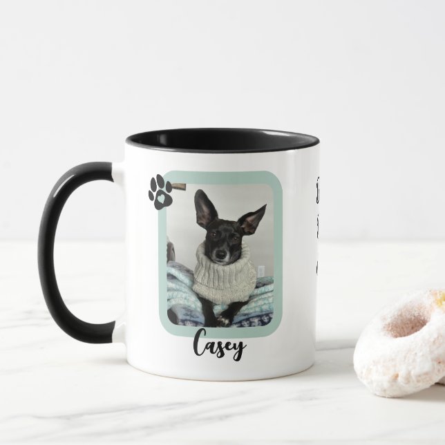 Custom Photo Best Dog Ever Quote Mug (With Donut)
