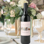 Custom photo best friends forever rose gold pink wine label<br><div class="desc">A gift for your best friend(s) for birthdays, a Bridal Shower, Christmas or a special event. Grey text: Best Friends Forever, written with a trendy hand lettered style script. Personalise and use 3 of your own photos and names. A grey frame around the pictures. A trendy rose gold, blush pink...</div>