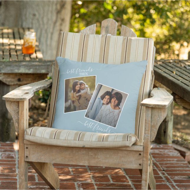 Custom Photo Best Friends Then And Now Cushion (Chair)